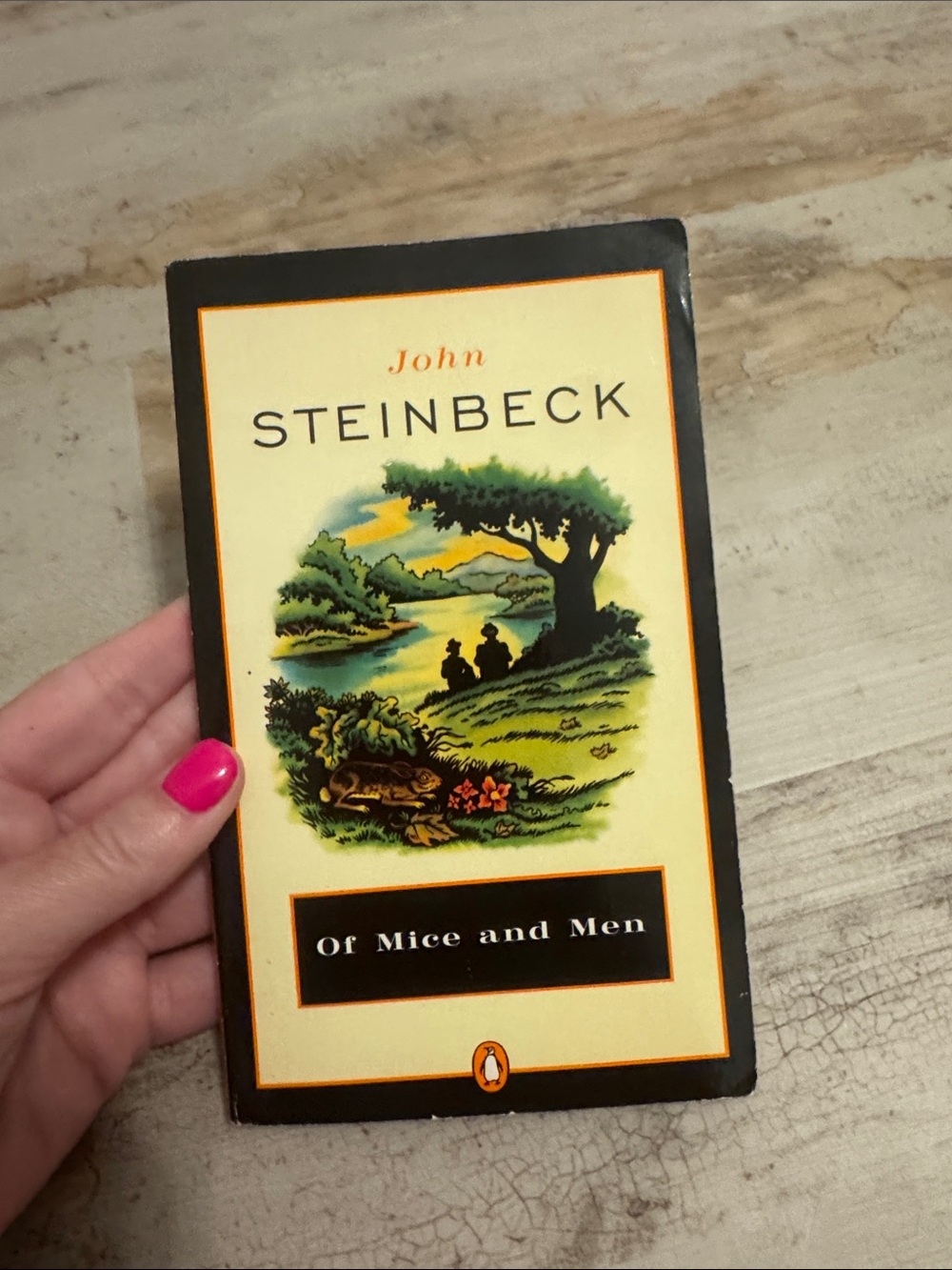John Steinbeck "Of Mice and Men" Paperback - Yellow & Black Cover